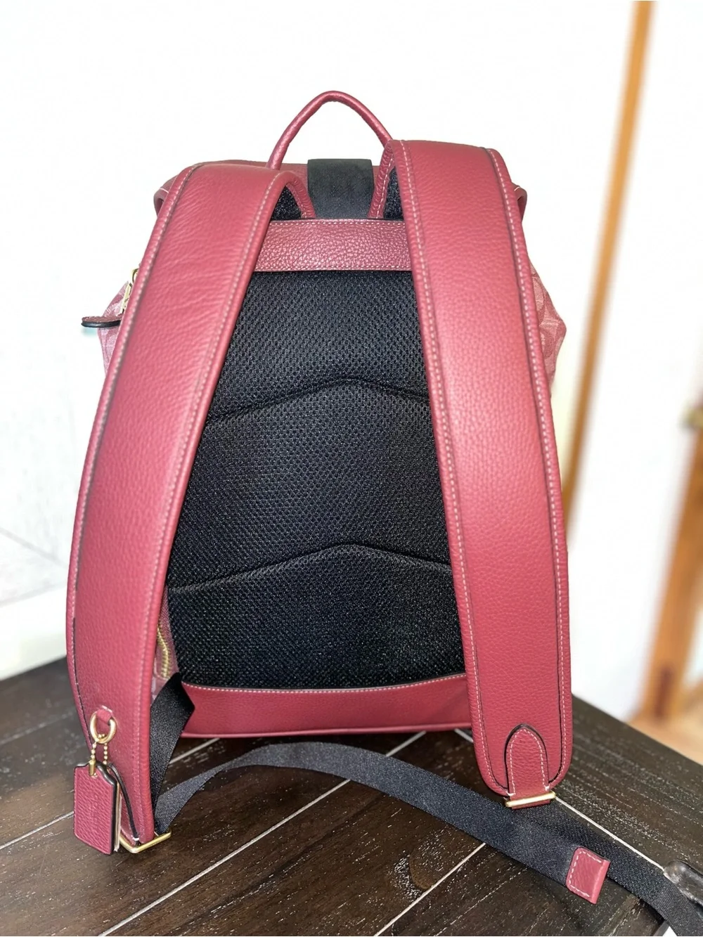 Coach Sullivan Backpack Signature Chambray in Wine Color NWOT